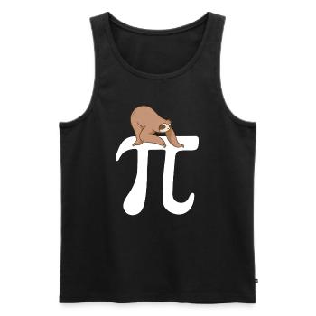Math Sloth Pi - Men's Premium Organic Tank Top - black - Front - Michal (187cm)