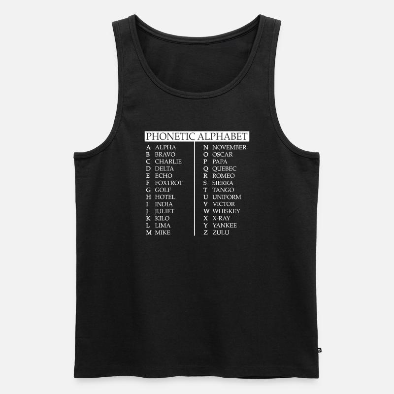 Phonetisches Alphabet - Männer Premium Bio Tank Top - Schwarz