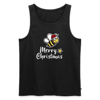 Christmas Bee merry Christmas Santa Claus - Men's Premium Organic Tank Top - black - Front - Michal (187cm)