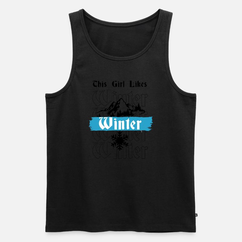 Mädchen mag gemütliche Wintersaison - Männer Premium Bio Tank Top - Schwarz