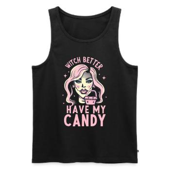 Halloween Sassy Witch better have my Candy Bucket - Männer Premium Bio Tank Top - Schwarz - Vorne - Michal (187cm)