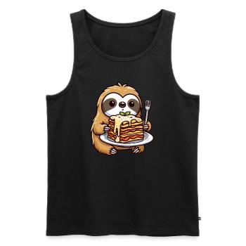 Sloth Pasta Lasagna Italian Food - Men's Premium Organic Tank Top - black - Front - Michal (187cm)