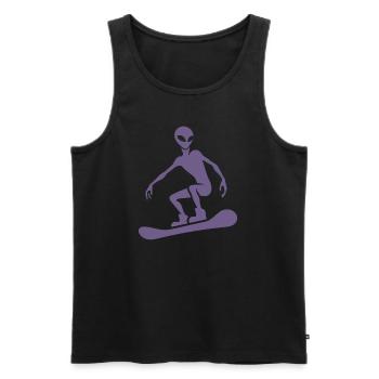 Design minimaliste : Alien Snowboarder - Débardeur bio Premium Homme - noir - Devant - Michal (187cm)
