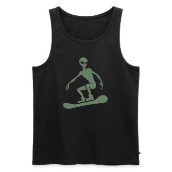 Design minimaliste : Alien Snowboarder Silhoue - Débardeur bio Premium Homme - noir - Devant - Michal (187cm)
