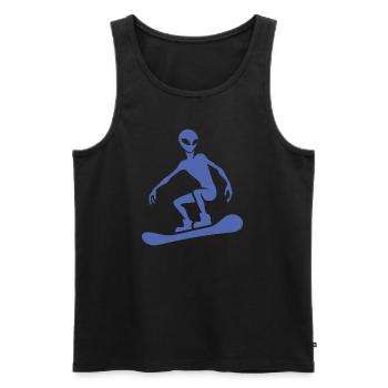 Design minimaliste : Alien snowboarder - Débardeur bio Premium Homme - noir - Devant - Michal (187cm)