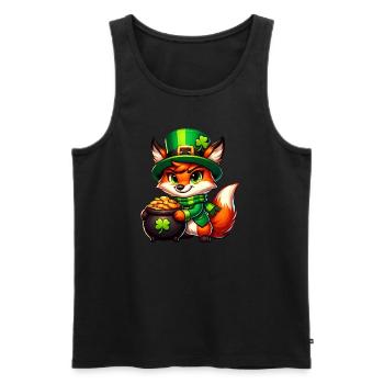 St. Patrick's Day Fox in Gold - Men's Premium Organic Tank Top - black - Front - Michal (187cm)