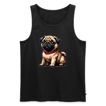 Geometrische Mopsdesign Hund Polygon Kunst - Männer Premium Bio Tank Top - Schwarz - Vorne - Michal (187cm)