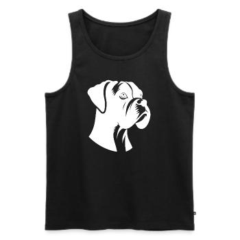 Dog Bird Boxer Silhouette Minimalist - Men's Premium Organic Tank Top - black - Front - AI Model Male 178 light (178cm)
