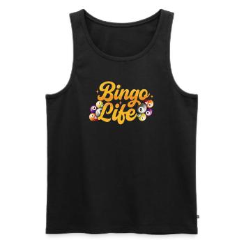Joueur de bingo interrogez-moi sur la conception du bingo chanceux - Débardeur bio Premium Homme - noir - Devant - Michal (187cm)