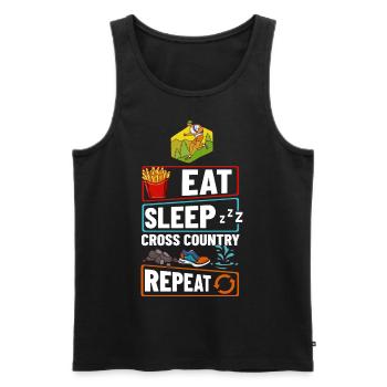 Cross Country Running Crosslauf Geländelauf Laufen - Männer Premium Bio Tank Top - Schwarz - Vorne - Michal (187cm)