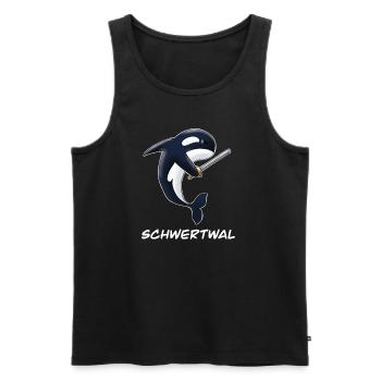Schwertwal Orka mit Schwert in der Flosse - Männer Premium Bio Tank Top - Schwarz - Vorne - Michal (187cm)