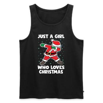 Just a Girl Who Loves Christmas - Men's Premium Organic Tank Top - black - Front - AI Model Male 178 light (178cm)