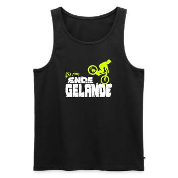 Bis zum Ende Gelände - MTB Stoppie witzig lustig - Männer Premium Bio Tank Top - Schwarz - Vorne - Michal (187cm)