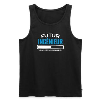 Futur Ingénieur Idée Cadeau Futur Ingénieur - Débardeur bio Premium Homme - noir - Devant - Michal (187cm)