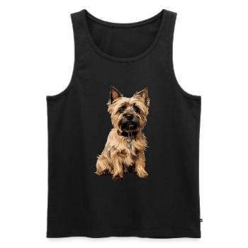 Cairn Terrier 4 - Männer Premium Bio Tank Top - Schwarz - Vorne - AI Model Male 178 light (178cm)