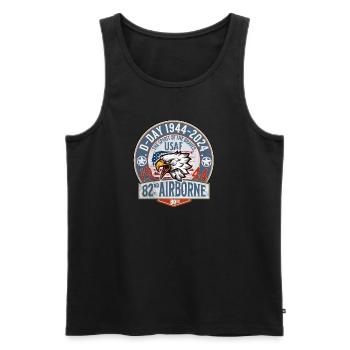 D Day 82 em airborne - Men's Premium Organic Tank Top - black - Front - AI Model Male 178 light (178cm)
