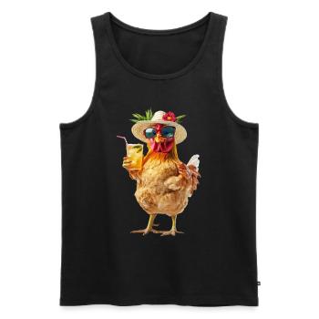 Huhn - Männer Premium Bio Tank Top - Schwarz - Vorne - Michal (187cm)