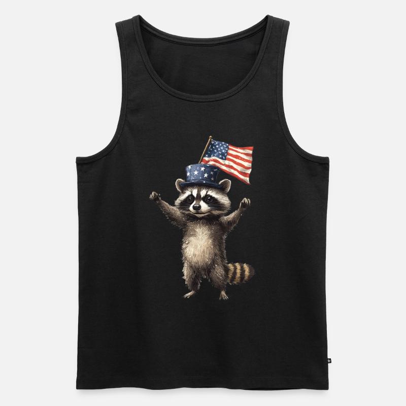 Waschbär - Männer Premium Bio Tank Top - Schwarz