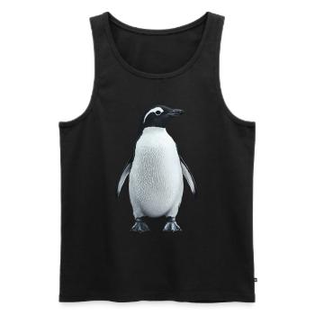 Pinguin - Männer Premium Bio Tank Top - Schwarz - Vorne - Michal (187cm)