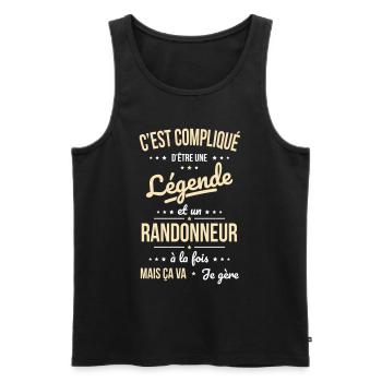 Compliqué d'être une légende et un randonneur - Débardeur bio Premium Homme - noir - Devant - Michal (187cm)