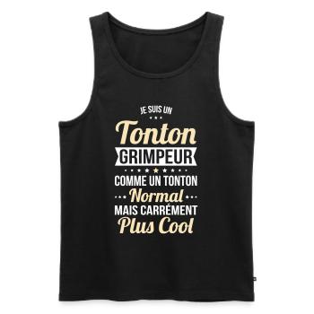 Tonton grimpeur comme un tonton normal plus cool - Débardeur bio Premium Homme - noir - Devant - Michal (187cm)