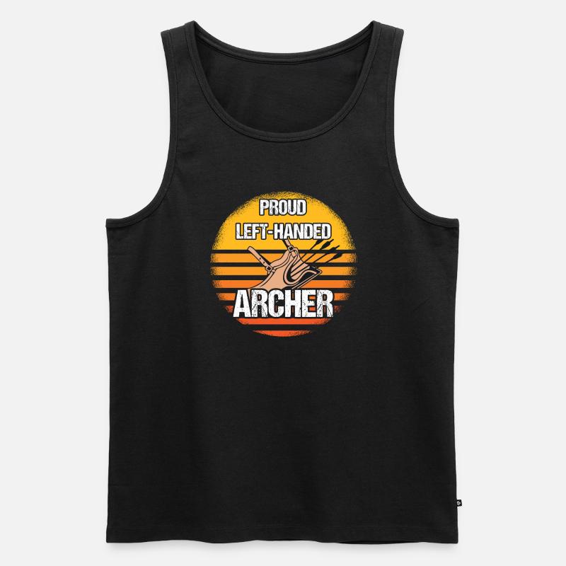 Linkshand Bogenschütze - Bogenschießen - Männer Premium Bio Tank Top - Schwarz