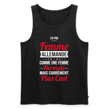 J'ai une femme Allemande plus cool - Débardeur bio Premium Homme - noir - Devant - Michal (187cm)