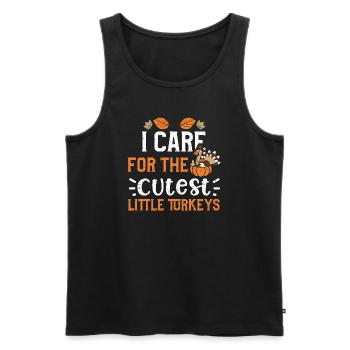 I Care for The Cutest Little Tur... - Men's Premium Organic Tank Top - black - Front - AI Model Male 178 light (178cm)
