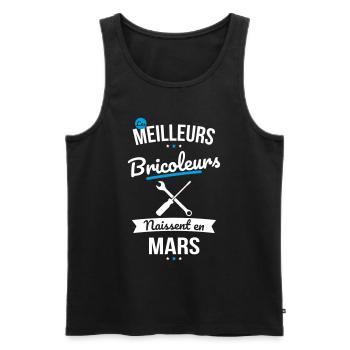 Les meilleurs bricoleurs naissent en Mars - Débardeur bio Premium Homme - noir - Devant - Michal (187cm)