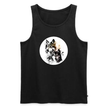 Husky and Wolf - Men's Premium Organic Tank Top - black - Front - AI Model Male 178 light (178cm)
