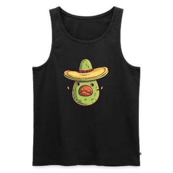 Mexikanische Avocado mit Sombrero – Kulturelles De - Männer Premium Bio Tank Top - Schwarz - Vorne - Michal (187cm)