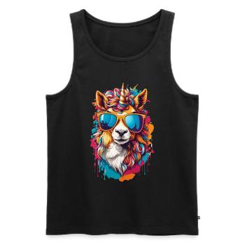 Einhorn magisch süß cool niedlich Pony - Männer Premium Bio Tank Top - Schwarz - Vorne - Michal (187cm)