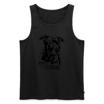 Aimé par un Pitbull American Pitbull Dogs Wilsigns - Débardeur bio Premium Homme - noir - Devant - Michal (187cm)