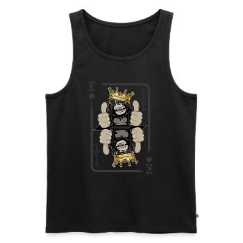 Singes de pique Gorilla King Carte Singe Cadeau - Débardeur bio Premium Homme - noir - Devant - AI Model Male 178 light (178cm)