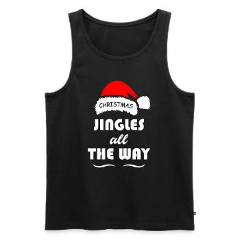 Jingles All The Way Noël - Débardeur bio Premium Homme - noir - Devant - AI Model Male 178 light (178cm)