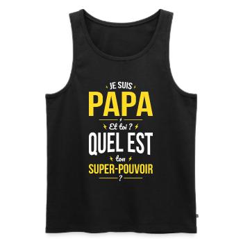 I'm Dad - Superpower - Father's Day - Men's Premium Organic Tank Top - black - Front - Michal (187cm)