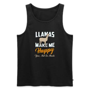 Funny Lama saying as a gift I zoo animals - Men's Premium Organic Tank Top - black - Front - AI Model Male 178 light (178cm)