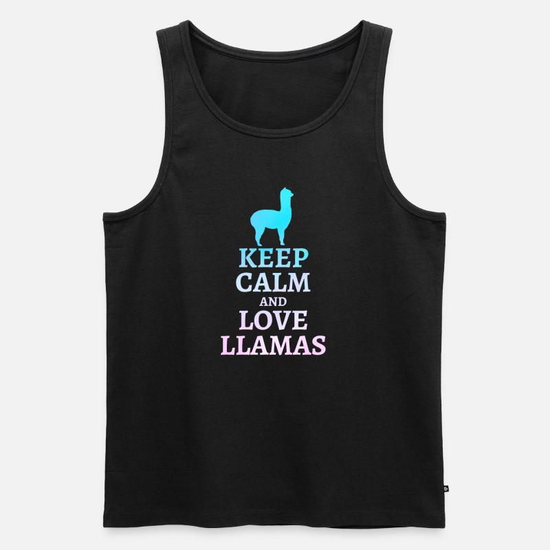 llama - Männer Premium Bio Tank Top - Schwarz