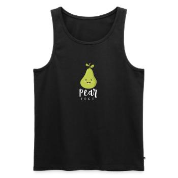 Vegetarier Birne Perfekt Pearfect Lustig Geschenk - Männer Premium Bio Tank Top - Schwarz - Vorne - AI Model Male 178 light (178cm)