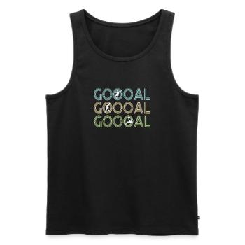 Soccer Goal Jubilee Goal Vintage Fanshirt - Men's Premium Organic Tank Top - black - Front - AI Model Male 178 light (178cm)
