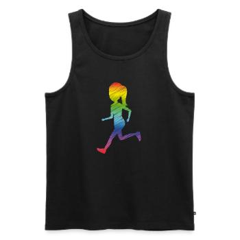 Rainbow Running Shirt - Gay Lesbian - Men's Premium Organic Tank Top - black - Front - Michal (187cm)