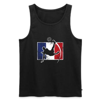 Frankreich Fußball Geschenkidee Mannschaft - Männer Premium Bio Tank Top - Schwarz - Vorne - Michal (187cm)