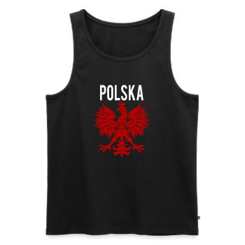 Polska Eagle - Men's Premium Organic Tank Top - black - Front - AI Model Male 178 light (178cm)