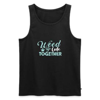 Weed be Cute Together Spruch Liebe Kiffen Sex - Männer Premium Bio Tank Top - Schwarz - Vorne - AI Model Male 178 light (178cm)