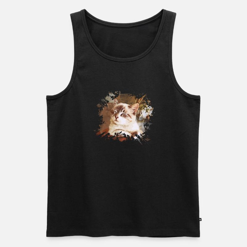 Katze - Männer Premium Bio Tank Top - Schwarz