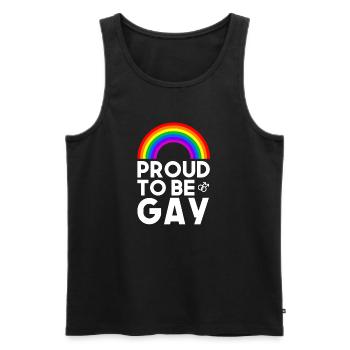 Proud to be gay - Men's Premium Organic Tank Top - black - Front - Michal (187cm)