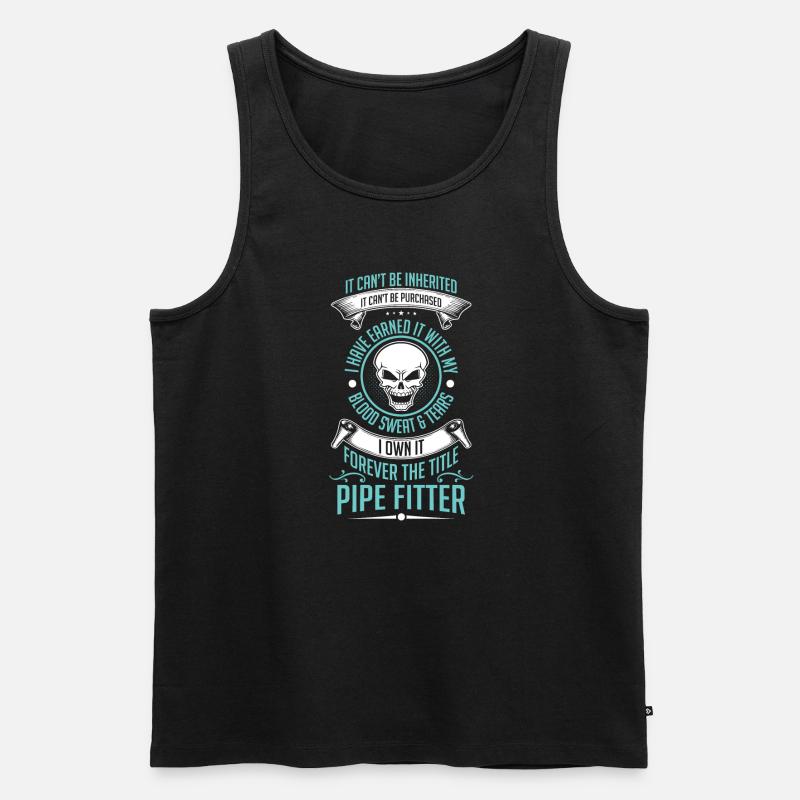 Pipefitter owned it - Männer Premium Bio Tank Top - Schwarz
