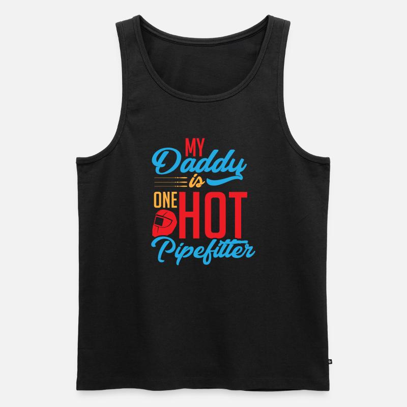 Pipefitter dad - Männer Premium Bio Tank Top - Schwarz