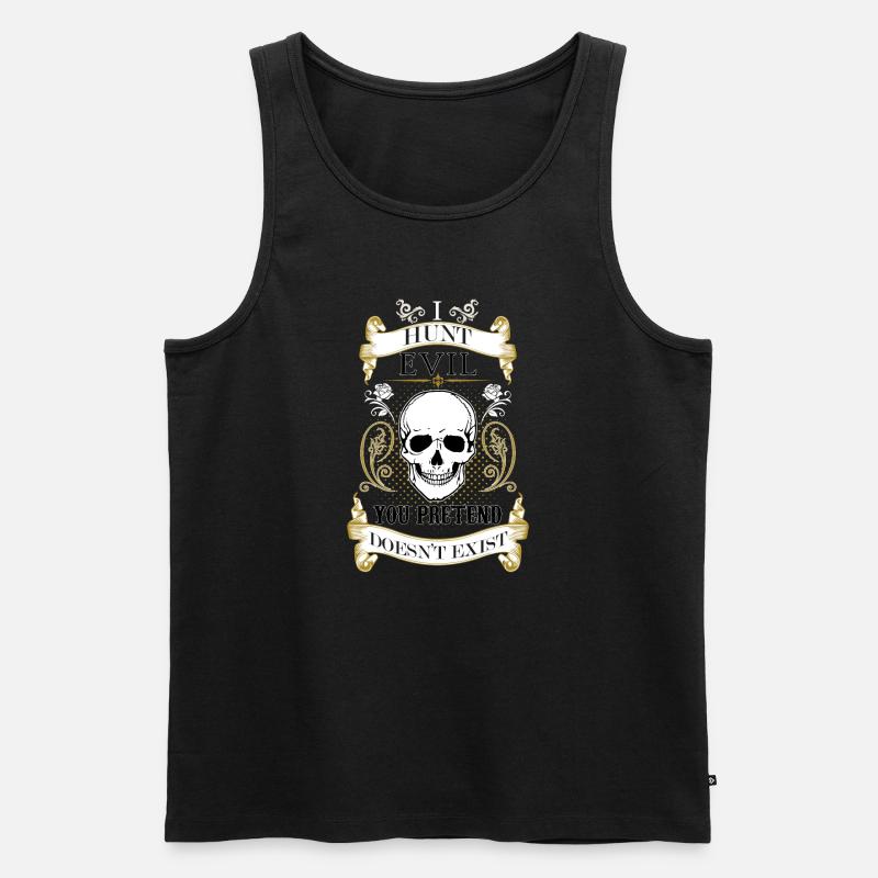 I hunt evil - Männer Premium Bio Tank Top - Schwarz