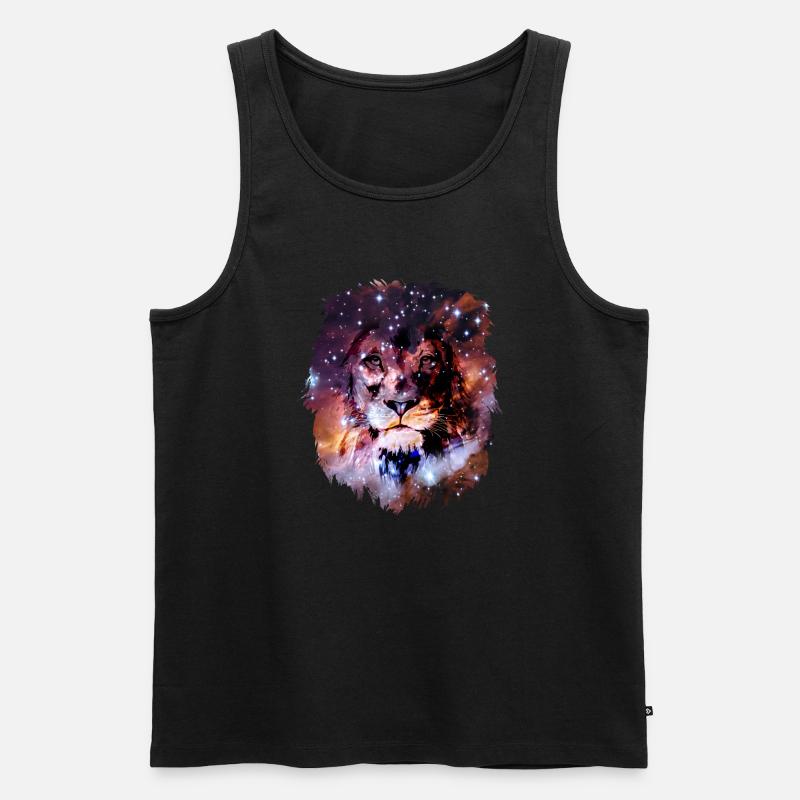 Löwe - Männer Premium Bio Tank Top - Schwarz